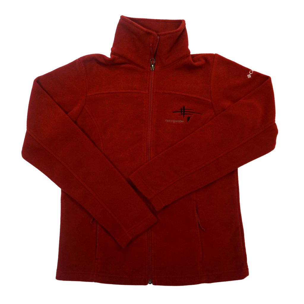 Red fleece zip up sales
