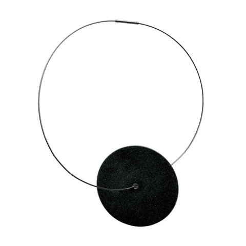 Black Disc Large Necklace