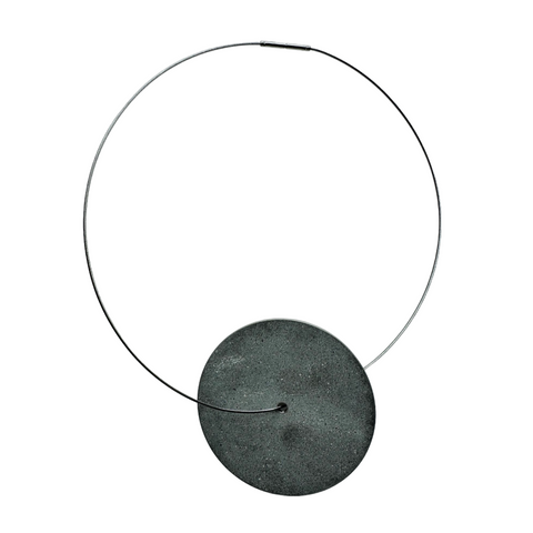 Grey Disc Large Necklace