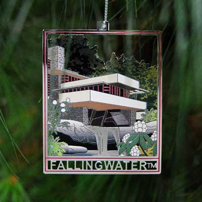 Fallingwater Silver Ornament