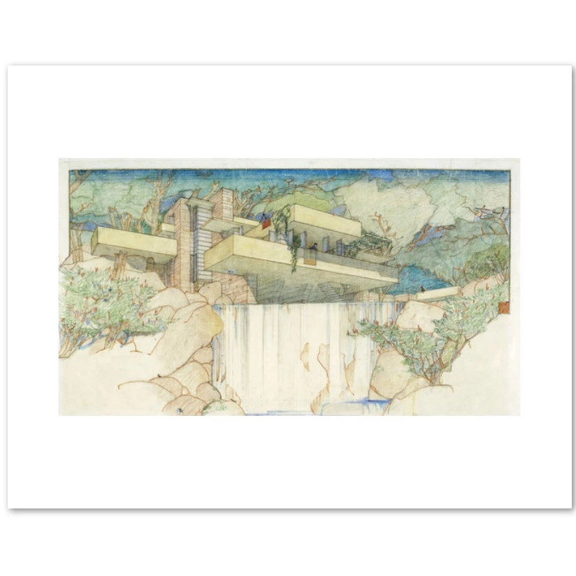 Fallingwater Rendering, Edgar J. Kaufmann House Print – Fallingwater ...