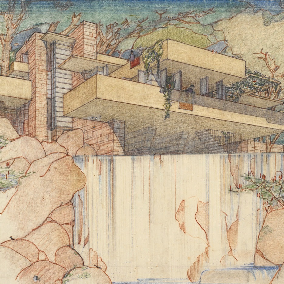 Fallingwater Rendering, Edgar J. Kaufmann House Print – Fallingwater ...